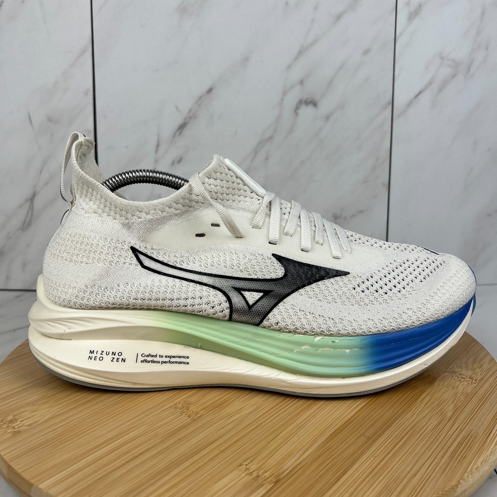 Mizuno Neo Zen Mens Size 10 White Blue Green Running Walk Shoes 411521